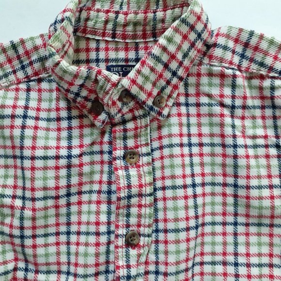 Children's Place Boys Shirt Button Down Red Blue Plaid Corduroy 24 Months - Picture 2 of 12